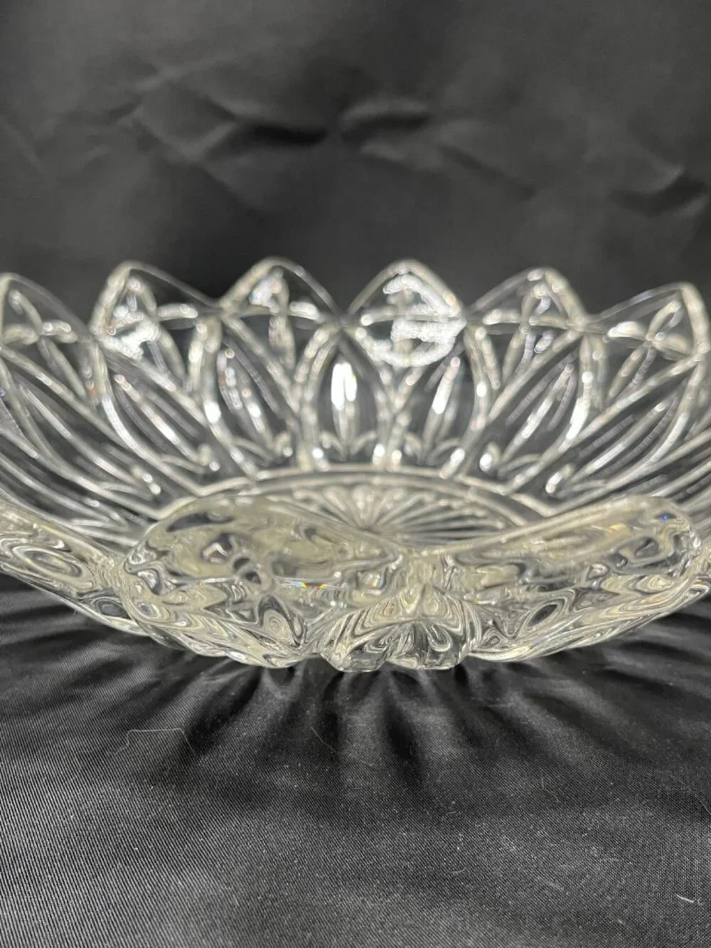 Vintage Federal Glass Clear Pressed Glass Petal Bowl